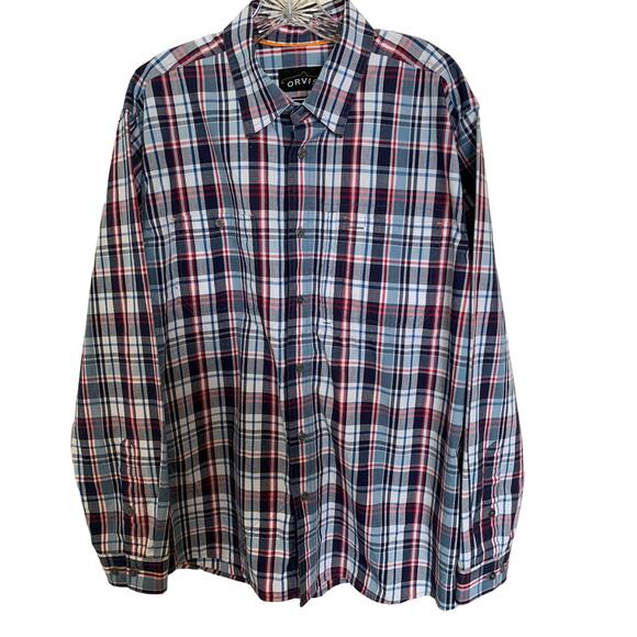 Orvis Other - Orvis plaid button down long sleeve shirt men's large blue